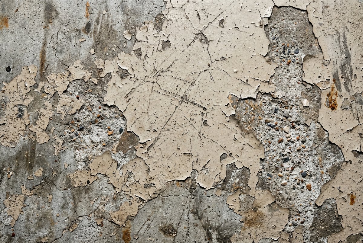 Faded peeling garage floor paint before epoxy coating Palm Bay