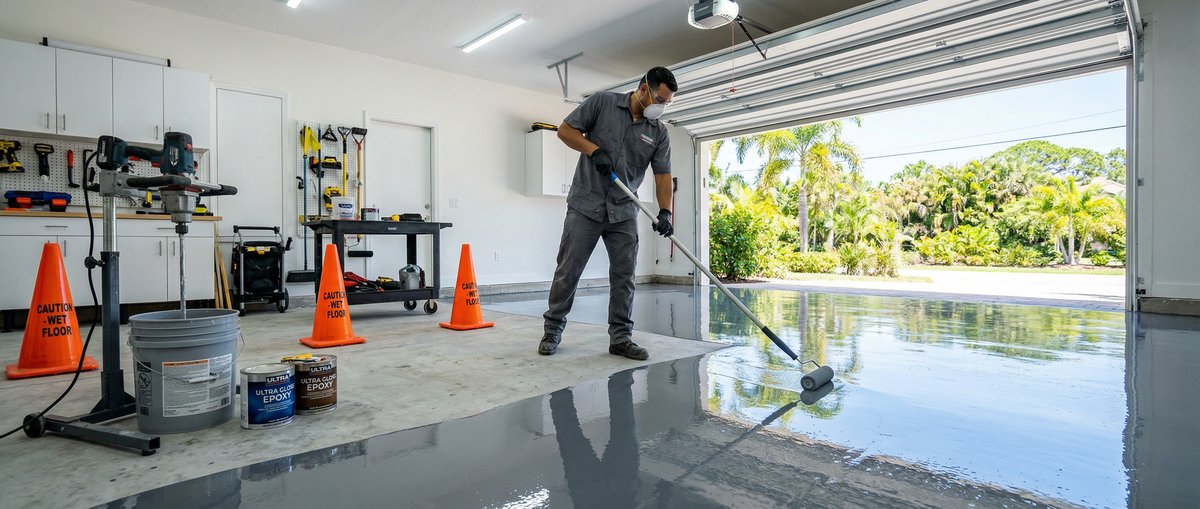 Epoxy flooring installation process in Palm Bay FL